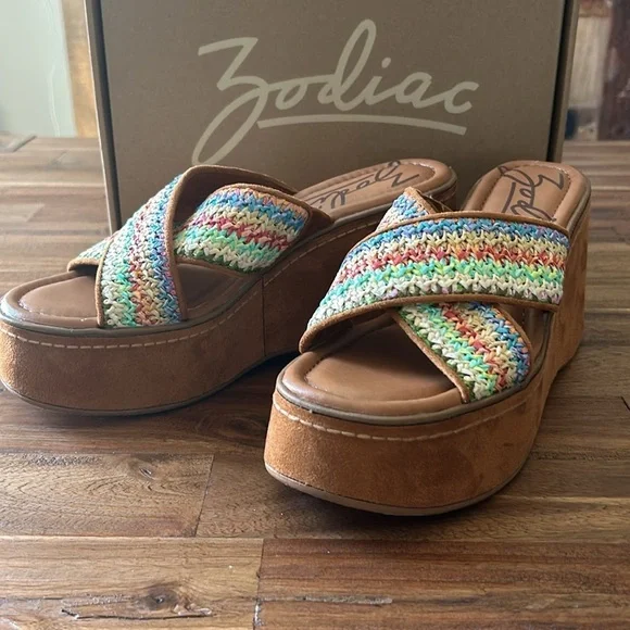 Zodiac Nessa-raffia wedge sandals NWT size 9 - Picture 5 of 10